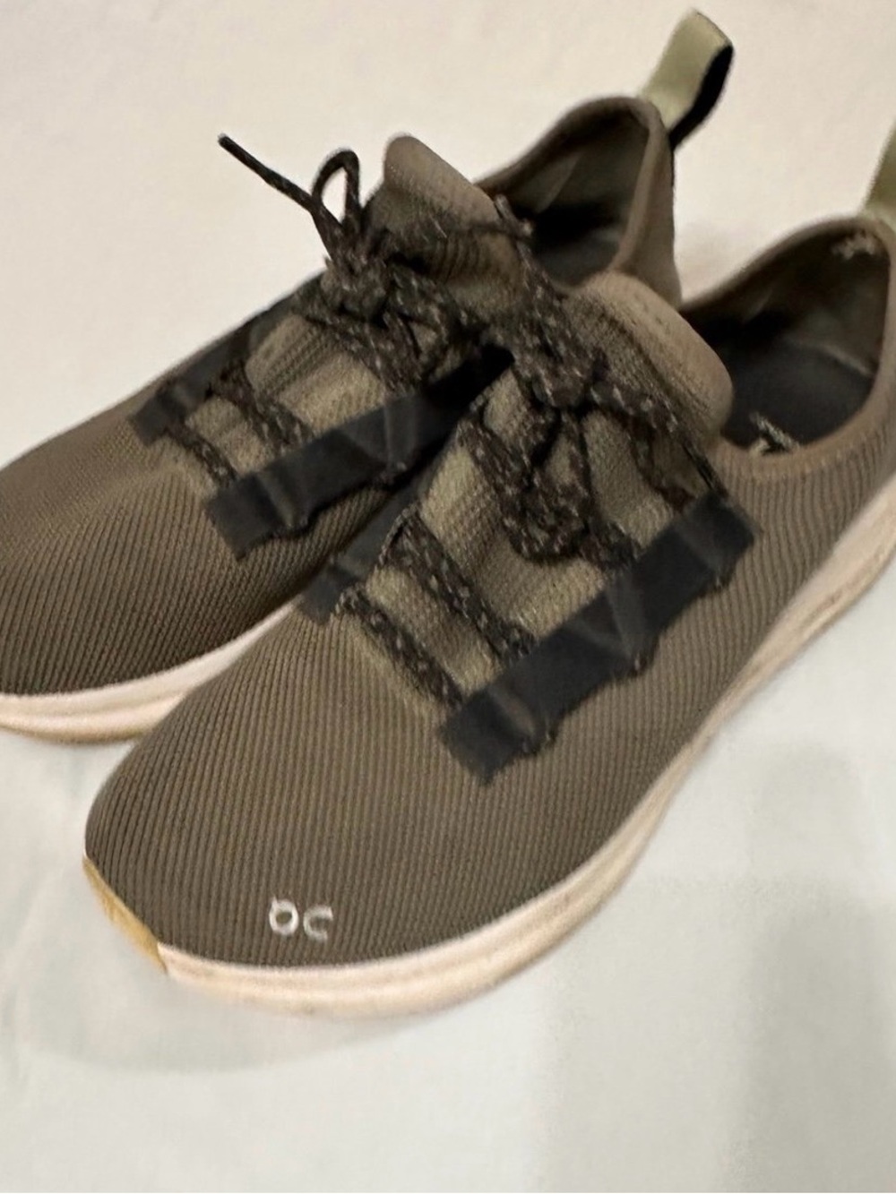 On Cloud Cloudeasy Olive Knit Lace-Up Sneakers